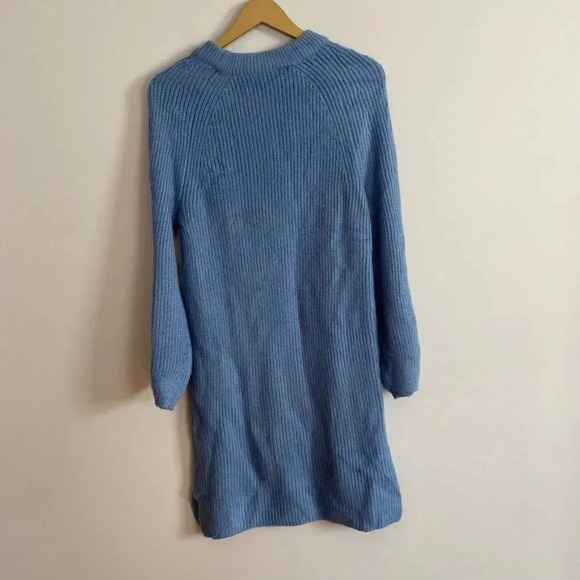 Ann Taylor Blue Wool Blend Balloon Sleeve Sweater Dress - Picture 10 of 13